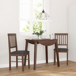 vidaXL Chaises à manger coussins 2 Pièces marron bois massif caoutchouc