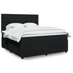 vidaXL Sommier à lattes de lit avec matelas Noir 180x200 cm Velours