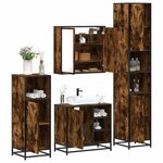vidaXL Ensemble meubles salle de bain 4 Pièces chêne fumé bois ingénierie