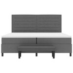 vidaXL Lit à ressorts avec matelas Gris foncé 200 x 200 cm tissu