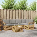 vidaXL Ensemble de canapés d'extérieur 6 Pièces Blanc et gris clair