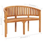 vidaXL Banc de jardin en forme de banane 120 cm Teck solide