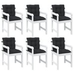 vidaXL Ensemble de coussins pour chaise à dossier bas 6 Pièces