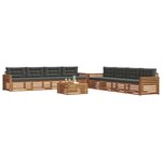 vidaXL Ensemble de canapés d'extérieur 9 Pièces Naturel et Anthracite