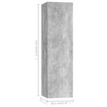 vidaXL Ensemble de meubles TV 3 Pièces Gris béton Bois d'ingénierie