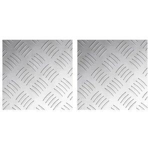vidaXL Plaques à damier 2 Pièces Argent 20 x 20 cm Aluminium