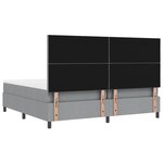 vidaXL Lit à ressorts avec matelas Gris clair 200 x 200 cm tissu