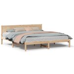 vidaXL Cadre de lit Marron 200 x 200 cm Bois de pin massif
