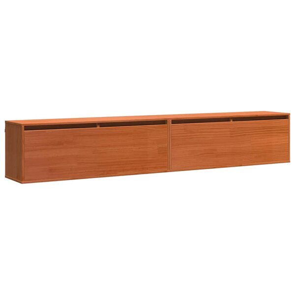 vidaXL Cabinets muraux avec porte 2 Pièces Marron cire 100 x 30 x 35 cm