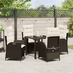 vidaXL Ensemble de salle à manger pour jardin 5 Pièces Marron polyrotin