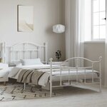 vidaXL Cadre de lit métal sans matelas et pied de lit blanc 100x200 cm