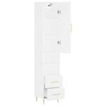 vidaXL Buffet haut Blanc 34 5x34x180 cm Bois d'ingénierie