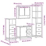 vidaXL Ensemble de meubles de salle de bain 4 Pièces sonoma gris