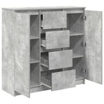 vidaXL Buffet avec tiroirs gris béton 100 5x35x98 5 cm bois ingénierie
