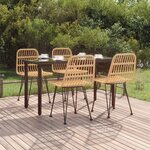 vidaXL Ensemble à manger de jardin 5Pièces Résine tressée