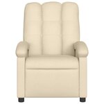 vidaXL Fauteuil inclinable de massage électrique crème tissu