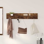 vidaXL Porte-manteau mural avec étagère Chêne fumé 100 x 10.5 x 18 cm