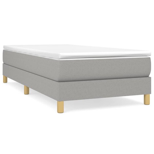 vidaXL Sommier à lattes de lit avec matelas Gris clair 100x200cm Tissu