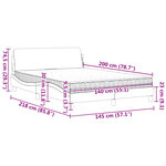 vidaXL Lit avec matelas noir 140x200 cm tissu