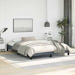 vidaXL Cadre de lit gris foncé 152x203 cm velours