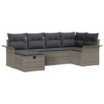 vidaXL Ensemble de canapé de jardin 6 Pièces Gris 242.5 x 132.5 x 85 cm