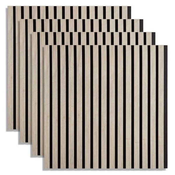 4 Panneaux muraux 60x60 bois gris acoustiques