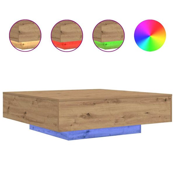 vidaXL Table Basse chêne artisanal 100 x 100 x 31 cm Bois d'ingénierie