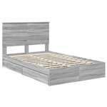 vidaXL Lit de Rangement Gris Sonoma 120 x 200 cm Bois d'ingénierie