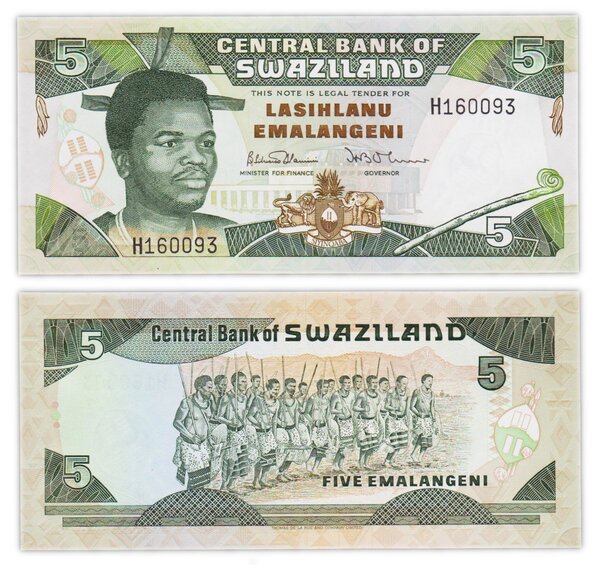 Billet de Collection 5 emalangeni 1992 Swaziland - Neuf - P19