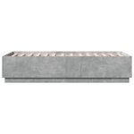 vidaXL Cadre de lit avec LED sans matelas gris béton 75x190 cm