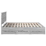 vidaXL Cadre de lit Gris Sonoma 200 x 200 cm Bois Ingénierie