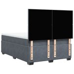 vidaXL Sommier à lattes de lit et matelas Gris foncé 140x200cm Velours