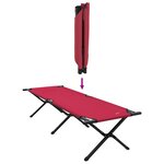 vidaXL Lit de soleil pliant avec sac de transport Rouge en tissu Oxford 600D