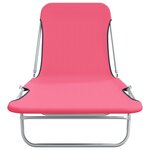 vidaXL Chaises longues pliables lot de 2 Acier et tissu Rose
