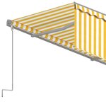vidaXL Auvent manuel rétractable avec store 4x3 m Jaune et blanc