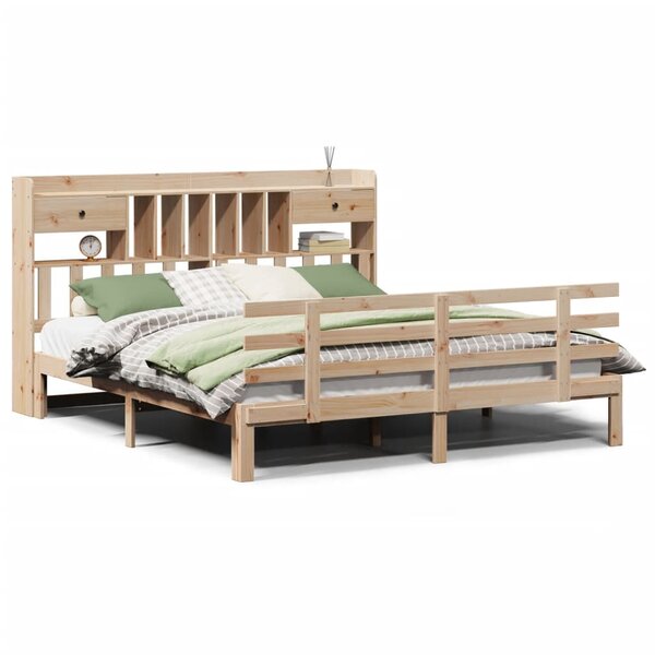 vidaXL Lit bibliothèque sans matelas 180x200 cm bois massif de pin