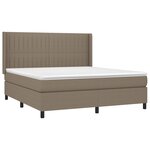 vidaXL Sommier à lattes de lit matelas et LED Taupe 180x200 cm Tissu