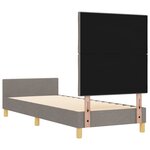 vidaXL Cadre de lit avec tête de lit Taupe 80 x 200 cm tissu