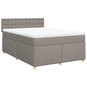 vidaXL Sommier à lattes de lit avec matelas Taupe 160x200 cm Tissu