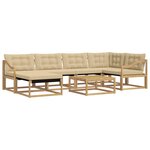 vidaXL Ensemble de canapés d'extérieur 7 Pièces Blanc et Beige