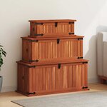 vidaXL Coffres de rangement 3 Pièces Bois d'acacia solide