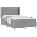 vidaXL Lit à ressorts avec tête de lit Gris clair 200 x 140 cm tissu