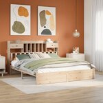 vidaXL Lit bibliothèque sans matelas 180x200 cm bois massif de pin