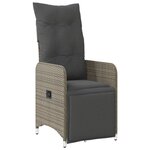 vidaXL Ensemble de bistro de jardin 5 Pièces coussins gris poly rotin