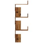 vidaXL Étagère d'angle murale vieux bois 45x45x147cm bois d'ingénierie