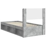 vidaXL Cadre de lit avec rangement et tête de lit Gris béton