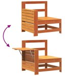 vidaXL Canapé de jardin accoudoir avec table d'appoint bois massif pin