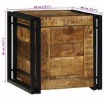 vidaXL Boîte de rangement - 40 x 40 x 40 cm  en bois de manguier brut solide.