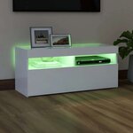 vidaXL Meuble TV avec lumières LED blanc 90x35x40 cm