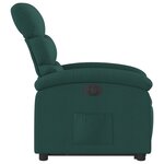 vidaXL Fauteuil inclinable électrique vert foncé tissu